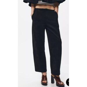 Zara LYOCELL-COTTON BALLOON FIT TROUSERS Black Size 29